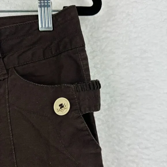 2/$30 Vintage Rewind Crop Capri Pants Size 5 Brown Y2K Sporty Coquette Low Rise - Picture 6 of 12